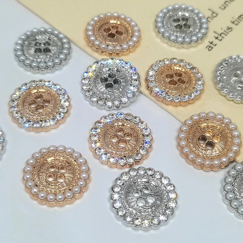 Regular Button 18/21/25MM Rhinestone Metal Buttons For Clothing Sewing Accessories 4 ...