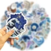 50pcs Ins Wind Blue and Silver Ocean Stickers  Aesthetic Cartoon Stickers For Laptops Luggage Skateboards Scrapbooks Guitars 5