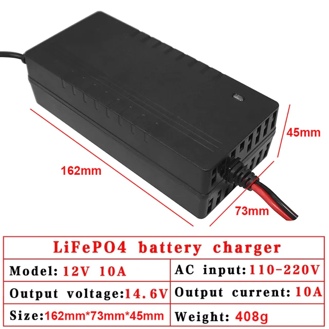VariCore 12V 10A 14.6V/12.8V 10A Lifepo4 Charger 110-220V 4S 12V High Power Charger For Lithium iron Phosphate Battery Pack 2