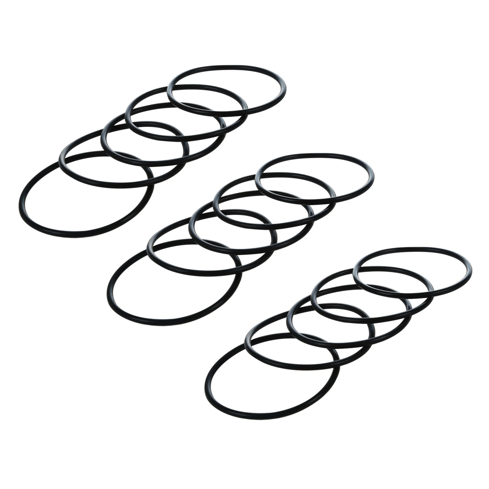 

15Pcs 66mm x 60mm x 3mm Mechanical Black Rubber O Ring Oil Seal Gaskets