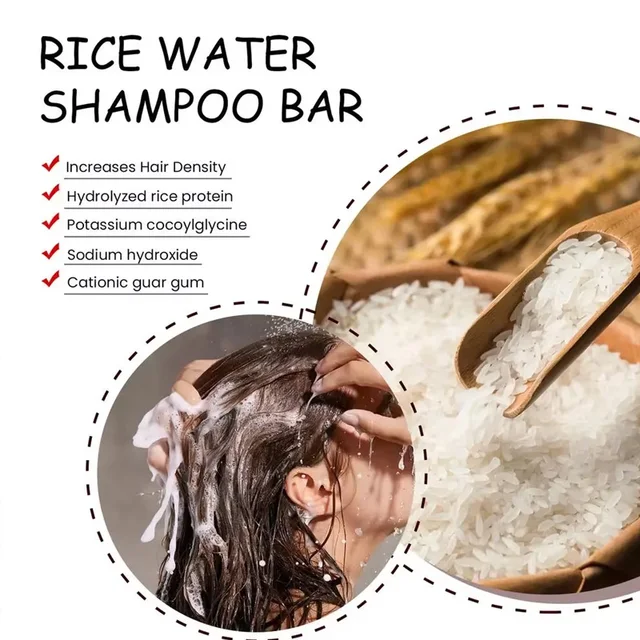 Castor Shampoo Rice Shampoo Soap Bar Conditioning Soap Rice Water Protein Nourishing Anti-loss Hair Soap Hair Growth Soap Bar 3