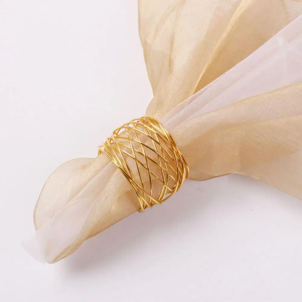 

Holiday Table Decor Elegant Mesh Napkin Rings for Table Decoration Restaurant Dinner Party Hollow Out Design Handmade Art