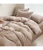Ensemble de literie en coton, linge de lit solide, avec drap, housse de couette, taie d'oreiller, pour Couple simple, King, Queen, Double, taille 4