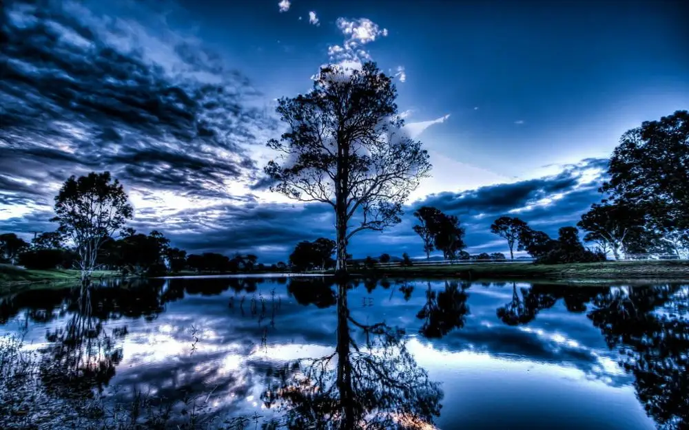 

Lake reflection Art Film Print Silk Poster Home Wall Decor 24x36inch