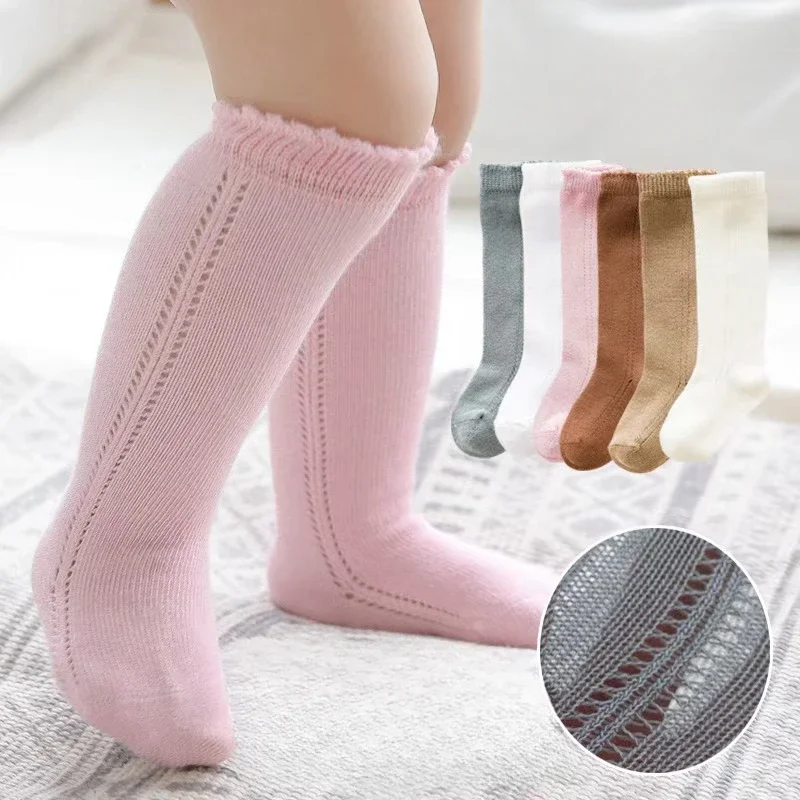 Cotton Baby Knee Socks White Boys Girls Elegance Baby Socks Long Tube Kids Children Spanish Style kniekousen meisje Knee High 2