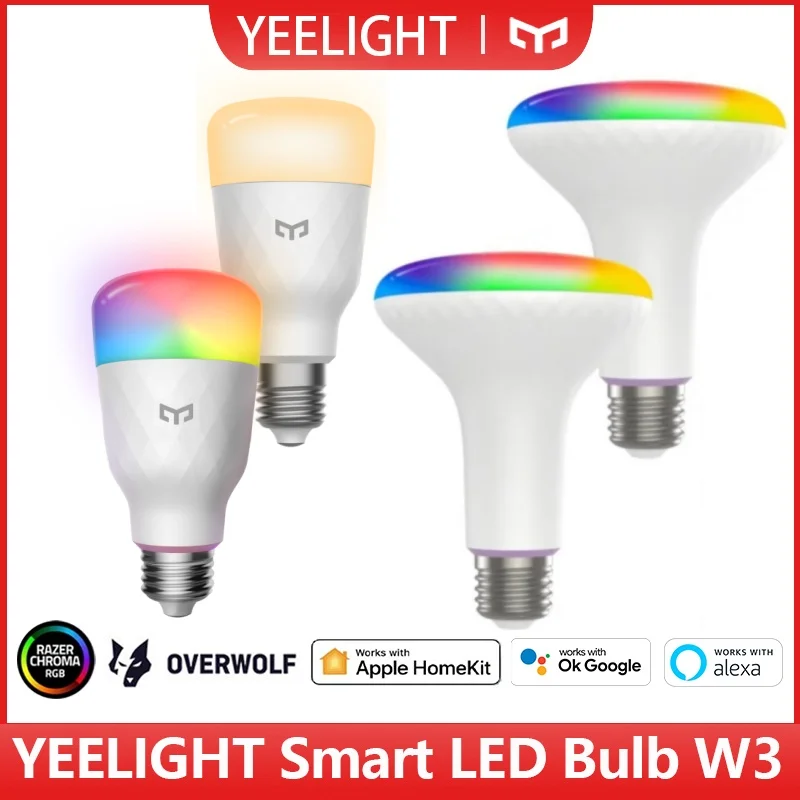 หลอดไฟอัจฉริยะ Yeelight Smart LED W3 ขั้ว E26 เชื่อมต่อ WiFi แสงสว่างอัจฉริยะ 850lm/900lm ควบคุมผ่านแอป สำหรับ mi Home Alexa Google SmartThings IFTTT 1