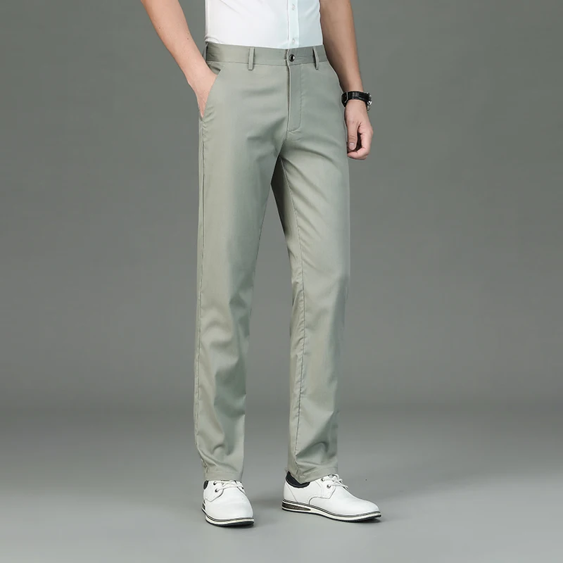 2024 NEW Modal Casual Pants Men's High-End and Fashionable Summer Thin Loose Straight Anti-Wrinkle Business Trousers