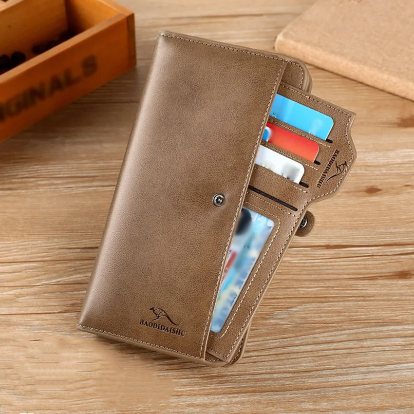 Retro men's Plutónium bőrből wallets Cipzár pénztárca Kézitáska stv pénztárca multifunctional bank/id rty jogosultja pénztárca