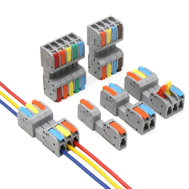 

2/5/10pcs Docking Mini Quick Wire Connector Universal Compact Electrical Wiring Connectors Push-in Butt Conductor Terminal Block