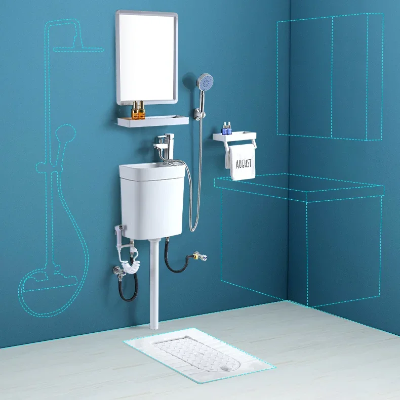 Hotel Shower Room Save Space Public Toilet Squatting Pan With Cover squatting pan toilet 4