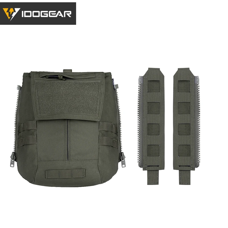 IDOGEAR Tactical Panel Zip on Pouch Backpack Plate Carrier Bag for