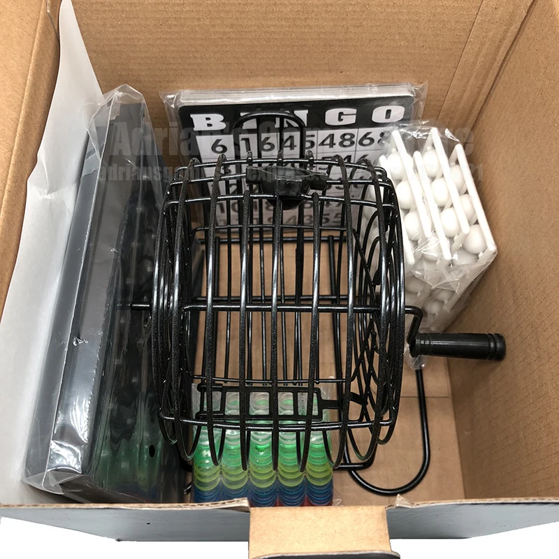 245Pcs Bingo Machine Lottery Machine Party Bingo Lucky Ball Game Lottery Family Game Set Cage Ball Card Counter