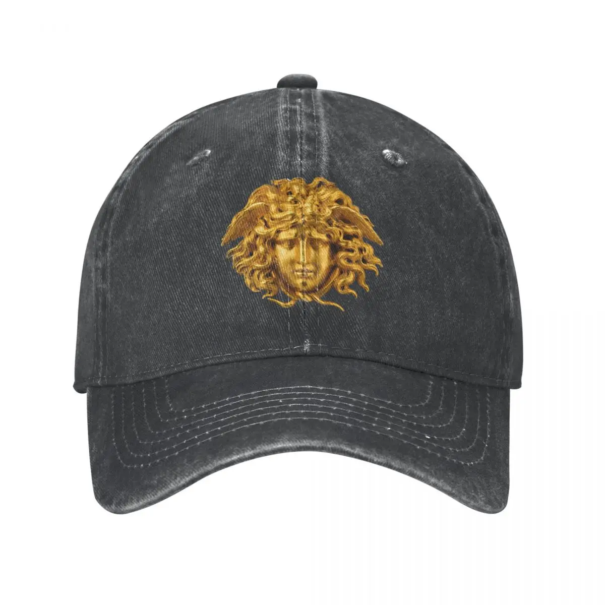 

Hip Hop Baseball Caps Elegant And Chic French Golden Haired Spring Autumn Mythological Greek Medusa Washed Casquette Gorras
