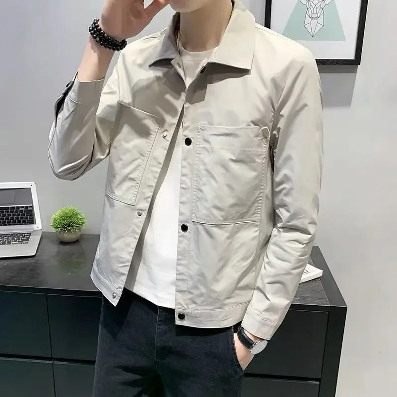 thumbnail image 1 of Chaquetas cargo para hombre Primavera Otoño Novedades Abrigos para hombre Ofertas Reseñas coreanas Muchas marcas originales Tendencias Entrega rápida Venta barata Y2k, 1 of 5