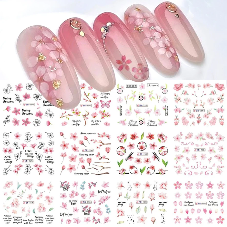 Stickers Nail Art Fleurs Floutées - Décalcomanies Pour Ongles, Neuf Sous Emballage
