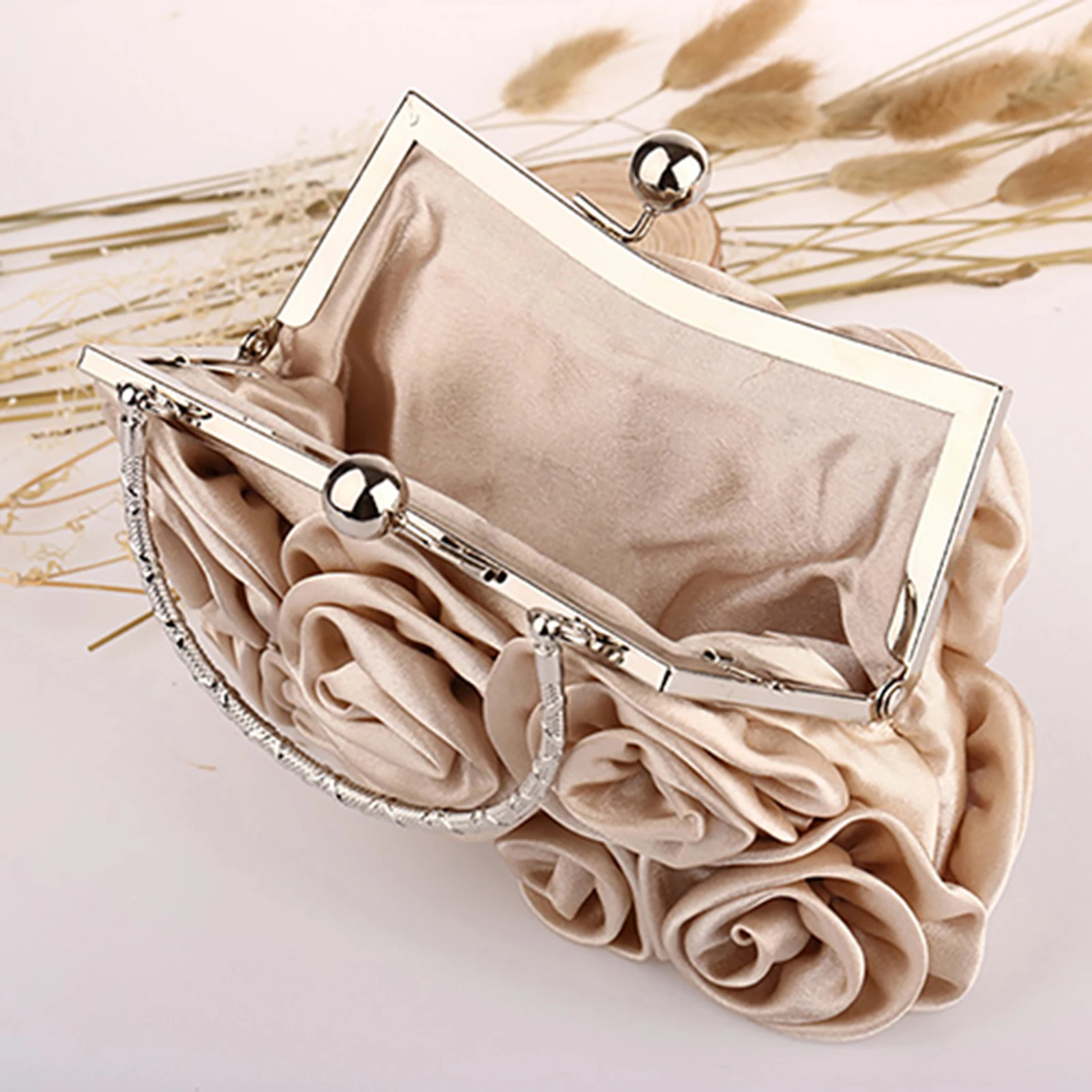 Women Evening Bag Handbag Women's Tote Bag Rose Flower Pattern Clutch Bags Evening Party Bridal Handbag