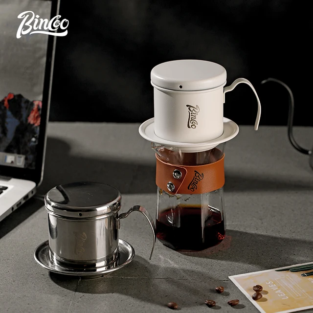 Bincoo Vietnamese Coffee Drip Filter Small French Press pot Portable Cup Stainless Steel Vietnamese Coffee Maker for Camping 2