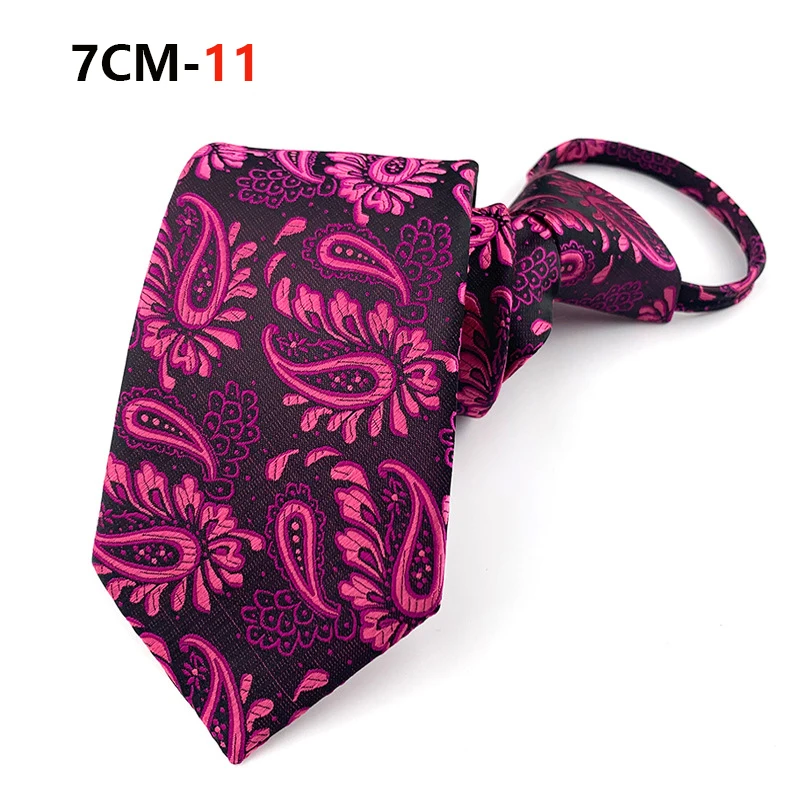 Krawatte mit Reißverschluss, Herren-Krawatte, faule vorgebundene Krawatten, gestreift, 7 cm, Krawatte mit Reißverschluss, Krawatte für Männer und Frauen, Bräutigam, Hochzeit, Großhandel – Detail 14