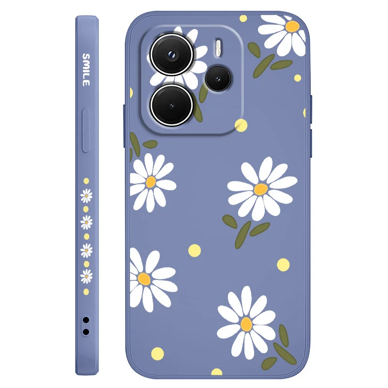 Elegant Daisy Liquid Silicone Phone Case - Enhanced Protection & Style
