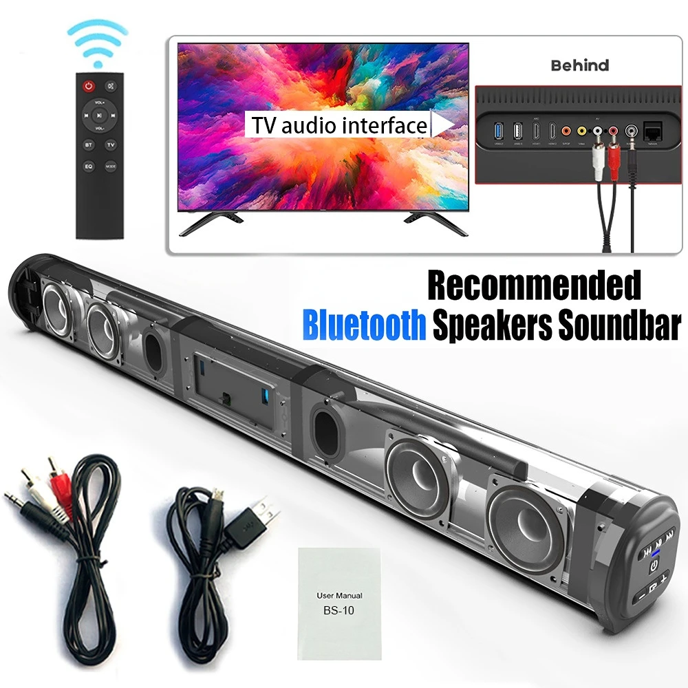 Soundbar Blaster Altoparlante Bluetooth Desktop Home Tv Outdoor Super Power Sound Tv Proiettore Subwoofer Soundbar Portatile Bs-10 Nuovo