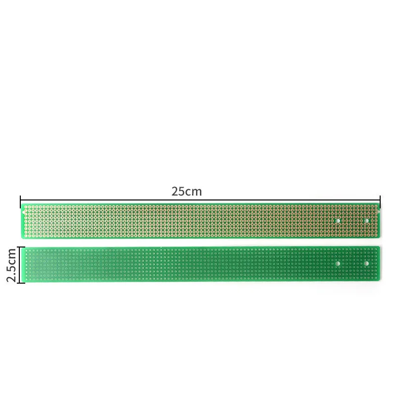 단면 브레드보드 2.5×25CM, HASL 유리섬유 프로토타이핑 보드, 쉐이킹 스틱 프로젝트용 DIY 도트 PCB
