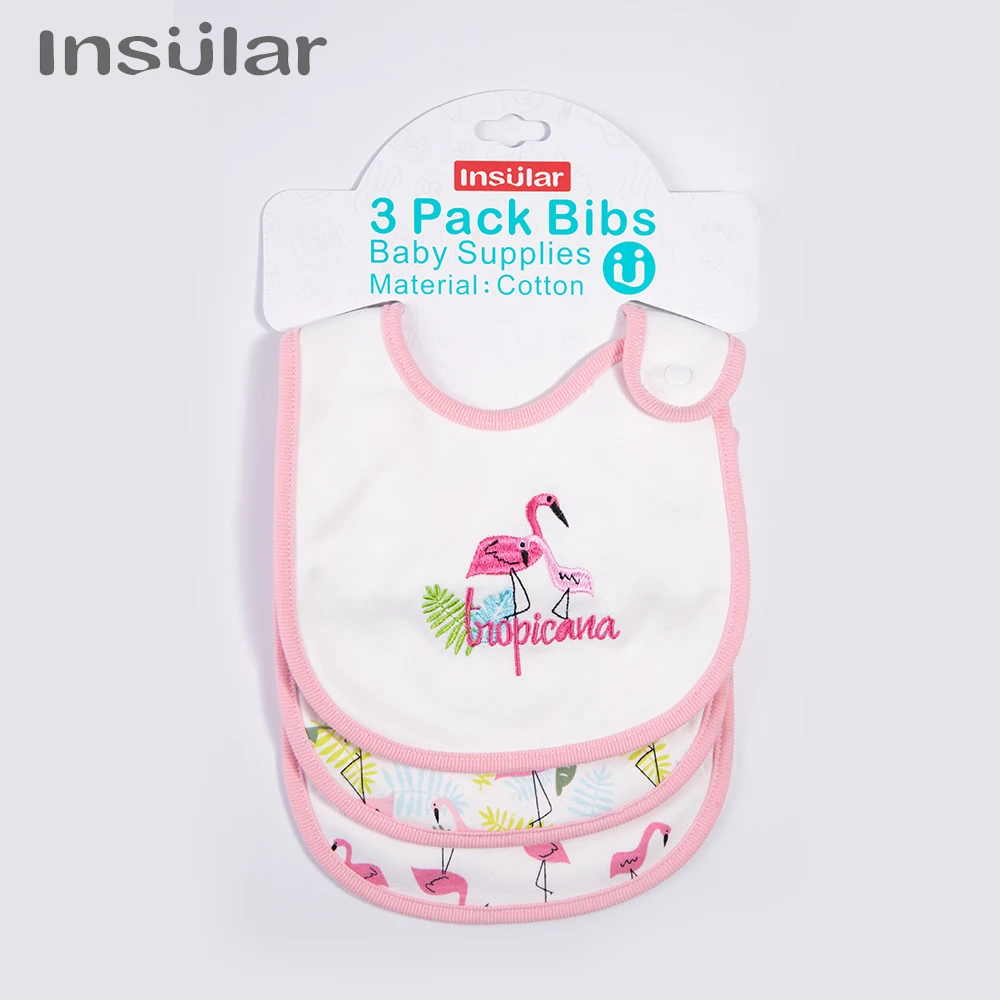 Insular Brand 3 pcs/set Baby Bibs Cotton Bandanna Bibs Infant Babador Saliva Towel Toddler Scarf For Newborn Baby Girls And Boys 2