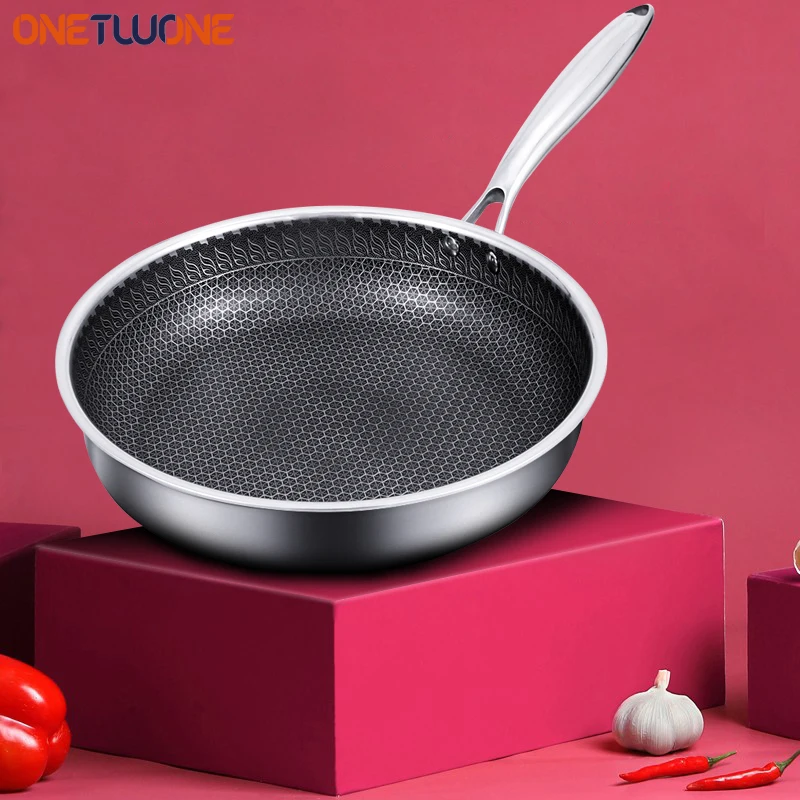 304StainlessSteelFryingpanHighQualityKitchenNonstickPanFried