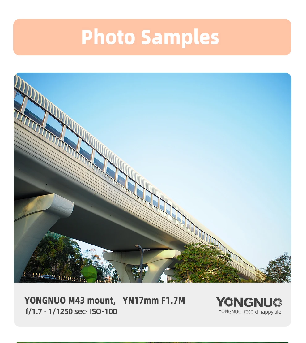 Yongnuo YN17mm F1.7M M 4/3 Mount Wide-Angle Auto Focus Standard Prime Lens Mirro