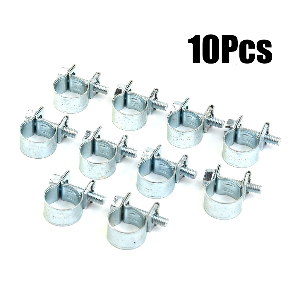 

10pcs Mini Hose Clamps 19-21mm 20-22mm Carbon Steel For Household Appliances Gasoline Pipe Diesel Air Small Clip