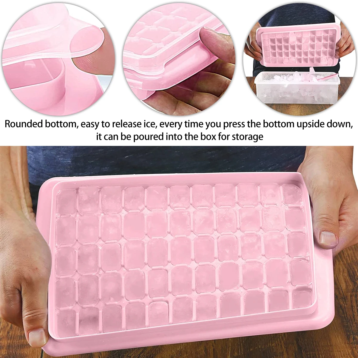 55/26 Grid Ice Cube Mold Tray Reusable Silicone Ice Ball Maker Kettle for Outdoor Travel Camping Iced Drinks Cube Container