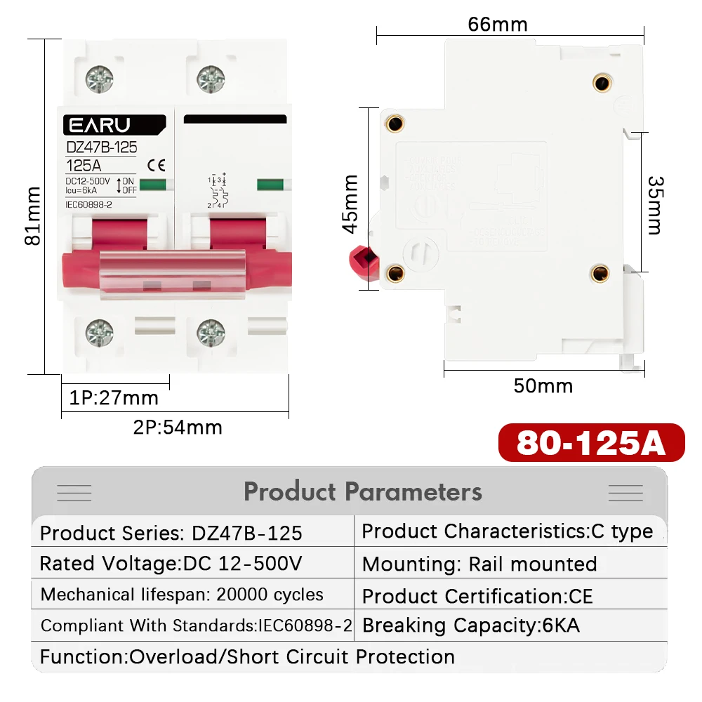 Multi-Voltage Circuit Breaker Battery Protection Switch with Adjustable Amperage