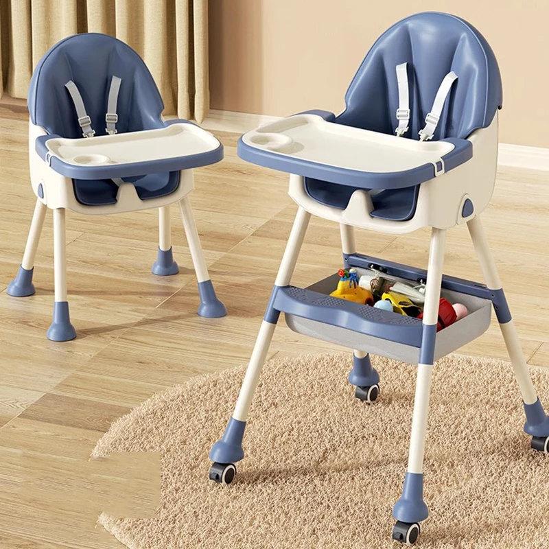 

Wheels Children'S High Chair Kids Kitchen Armchair Baby Chair Feeding Platform Design Fauteuil Pour Enfants Child Furniture