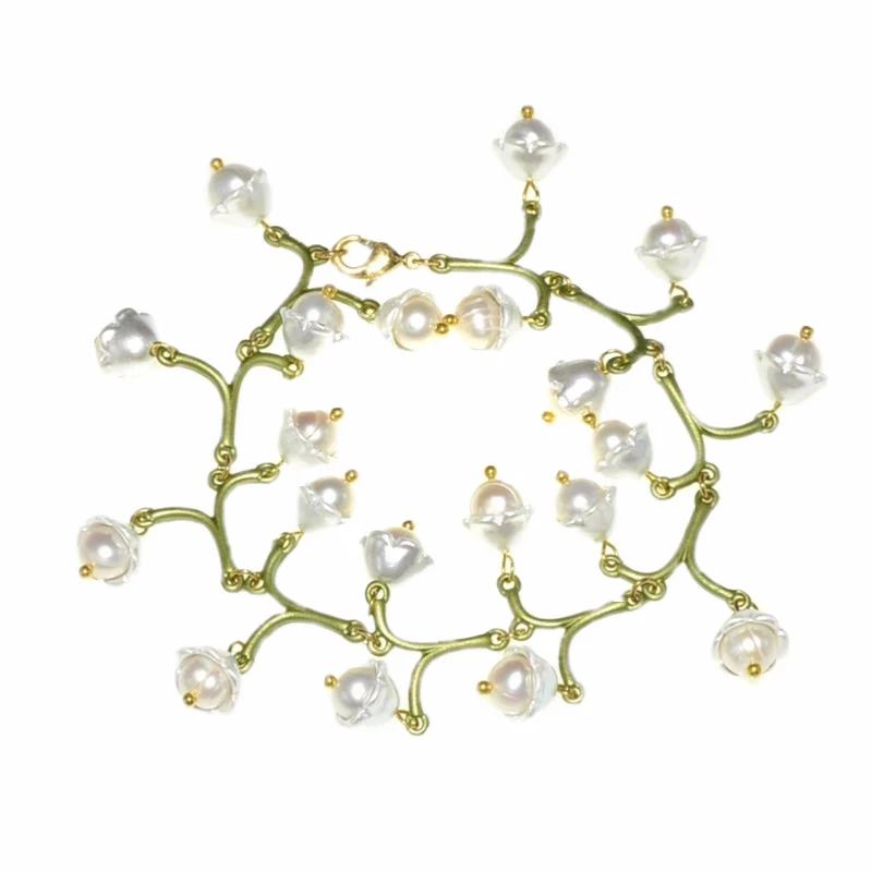 Mori lily of the valley Baroque fresh water pearl bracelet palace cool wind light luxury simple Bracelet accessories pearl bracelet