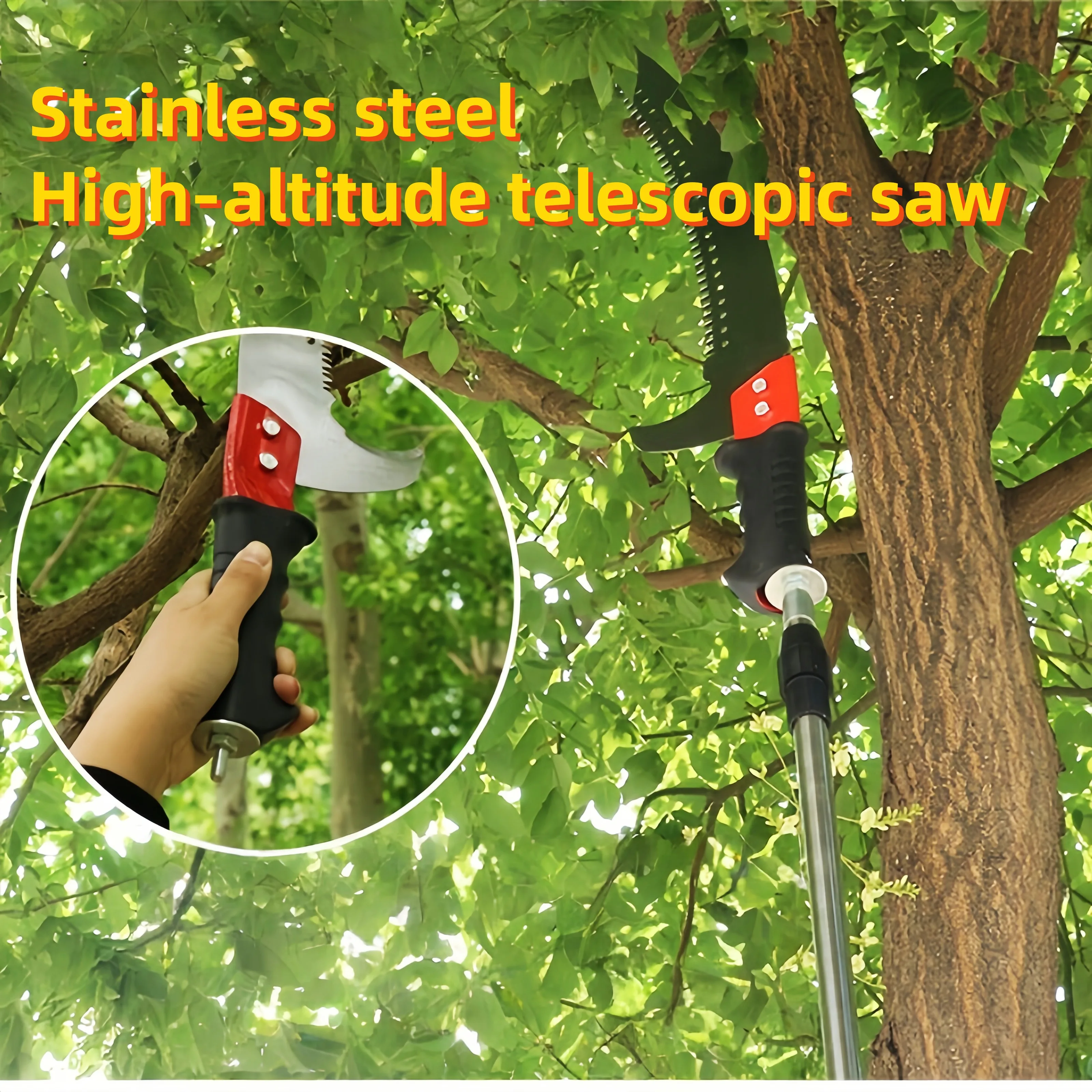 확장형 이중 훅 공중톱, 다기능 정원 가지치기 톱, 텔레스코픽 과일나무 가지치기 톱, 정원 가지치기 도구