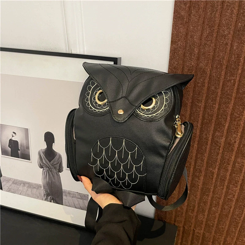 Owl Shape Embossed Shoulder Backpack Bags Satchel Travel Bag Fashion Womens' PU Backpack Casual