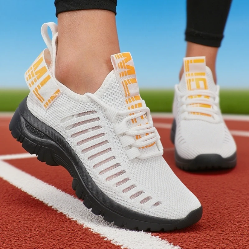 Women's Fashion Mesh Casual Sports Shoes Breathable Comfortable Running Shoes Shock-absorbing Buffering Training Light Sneakers