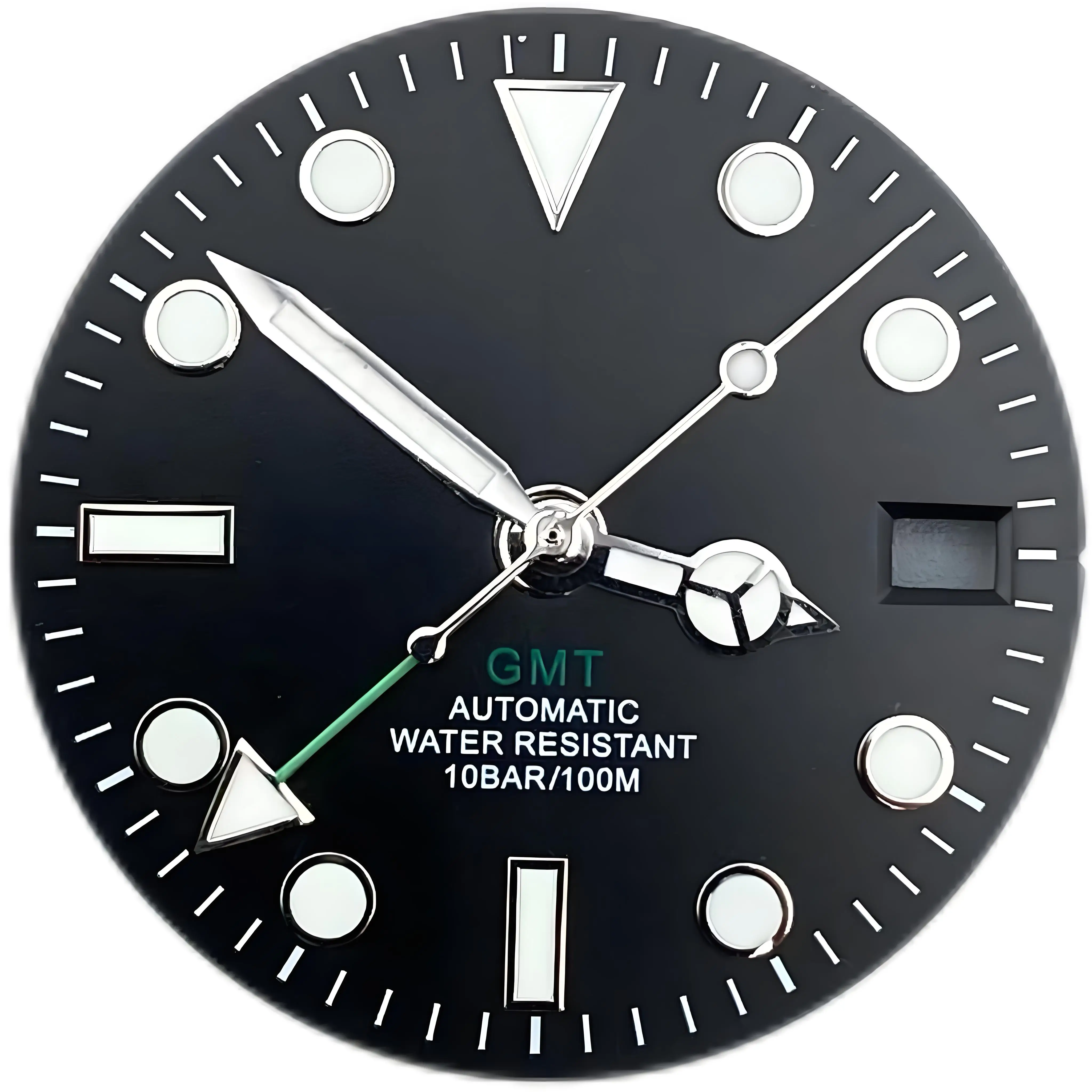Luminous GMT Single Calendar Watch Dial, 28.5mm, No Logo
