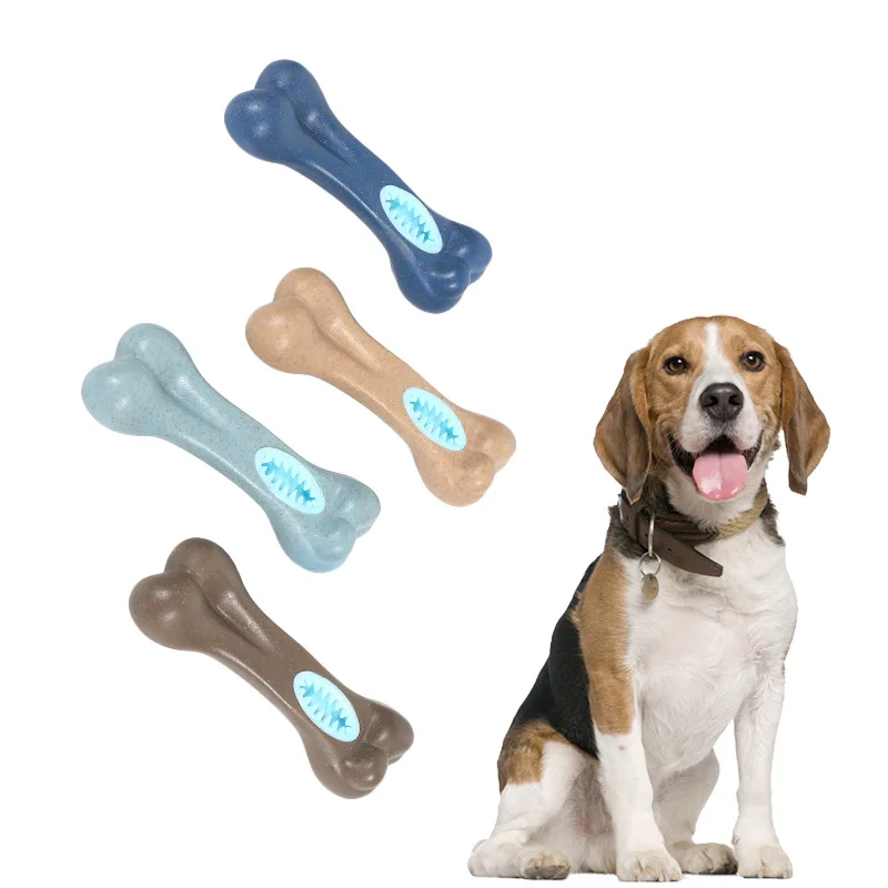 

Pet Toy Dog Teething Toy Missing Food Artificial Bone Bite Resistance Interactive Training Tooth Cleaner
