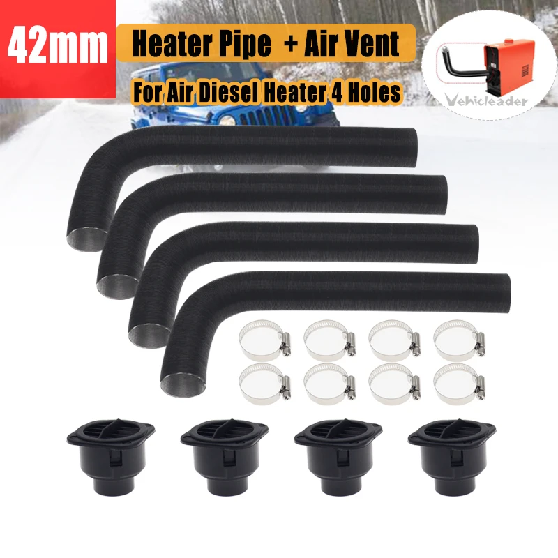 4 Set 42mm Car Auto Heater Duct Pipe Ducting Warm Air Outlet Vent Hose Clips Fits For Parking Diesel Heater Webasto Eberspacher