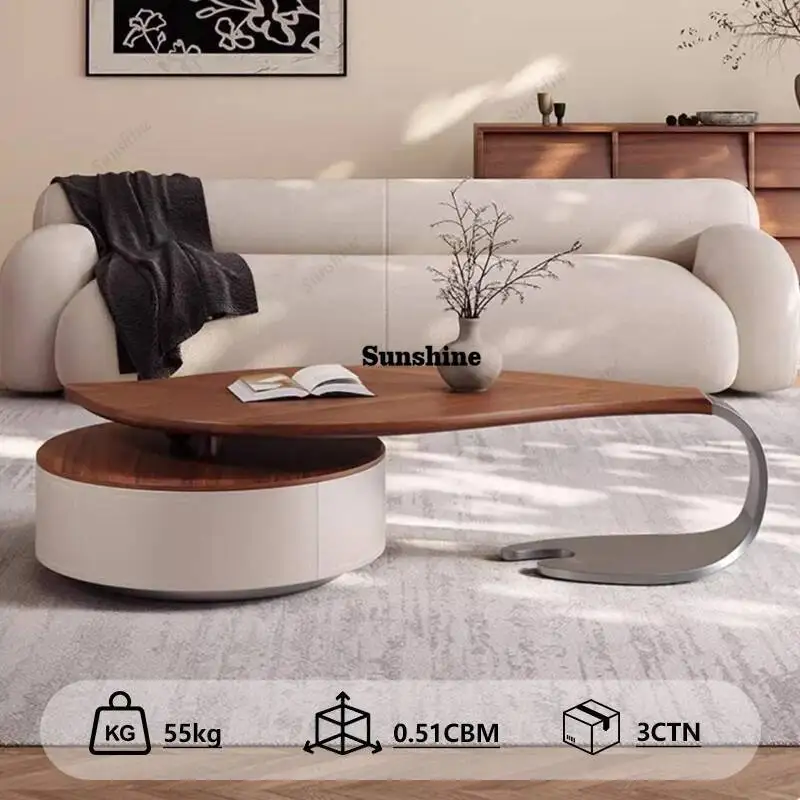 طاولة قهوة خشب الجوز تصميم عصري