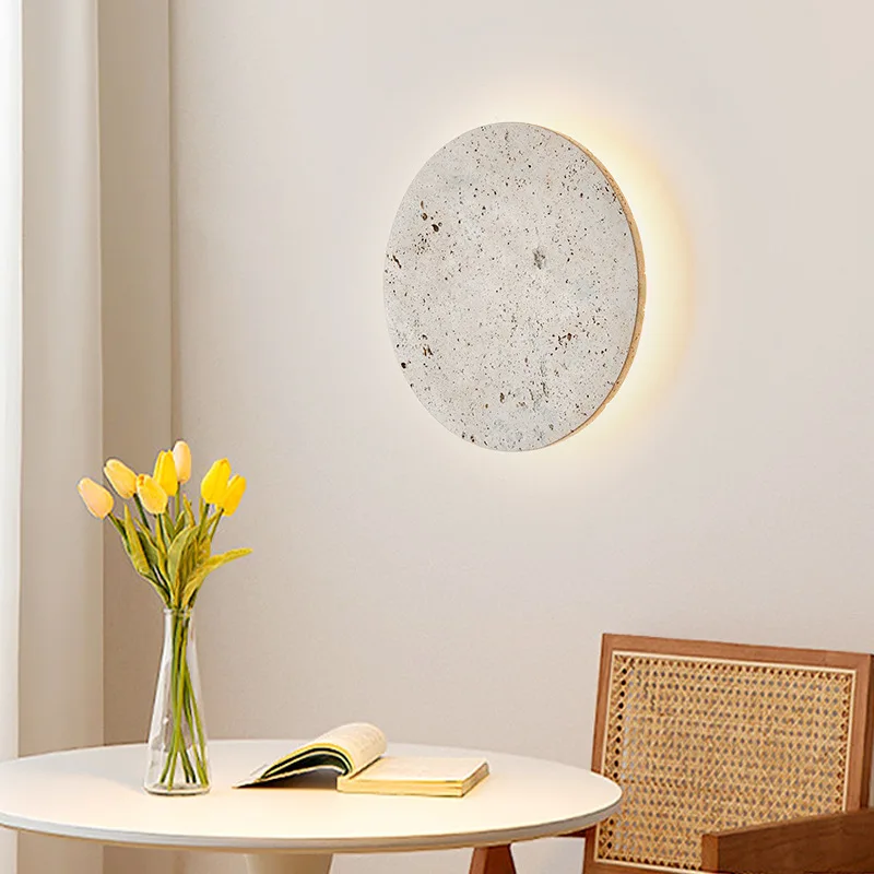 Wabi sabi wall light minimalist interior wall light Design Natural Stone light Dining Room wall lamp beige bedroom Bedside lamp 4