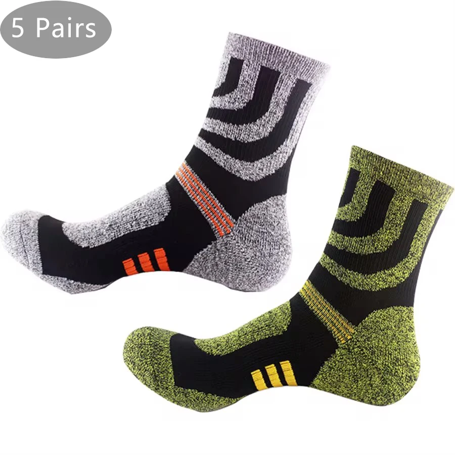 5 Pairs Colorful Compression Sport Socks with Coolmax Technology