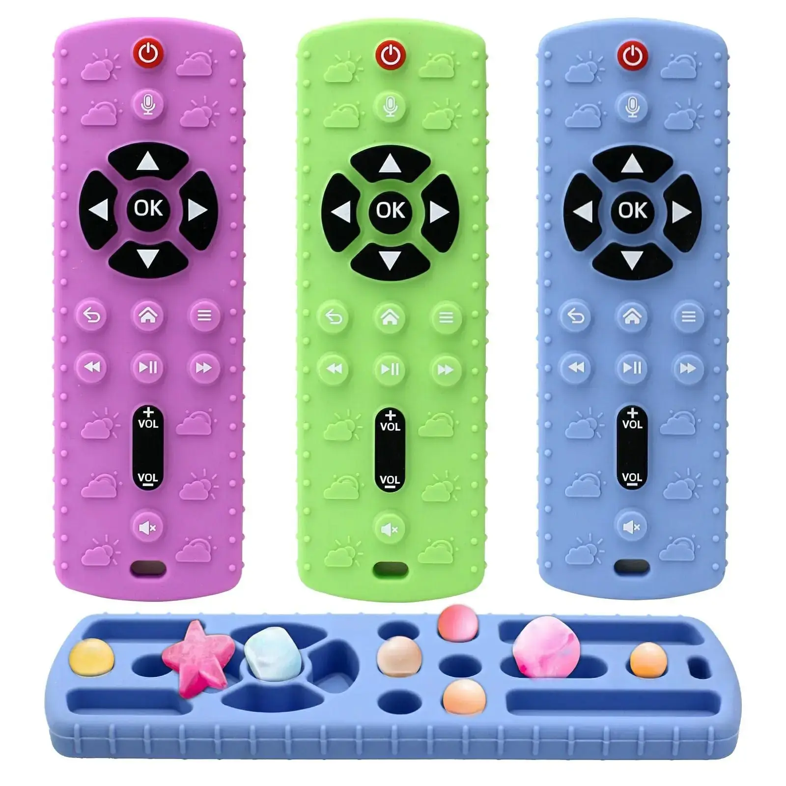 Silicone Baby Toys TV Remote Control Shape Teether Toy BPA Free Silicone Teething Chewing Toy Sensory Baby Accessories 1PC silicone teething toys