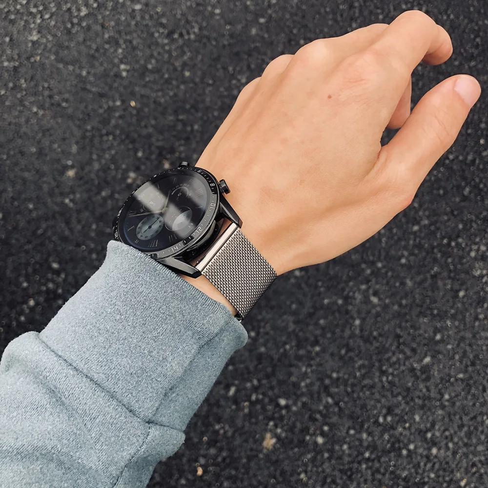 Sleek Milanese Metal Watch Band - 20/22mm Adjustable Bracelet Strap