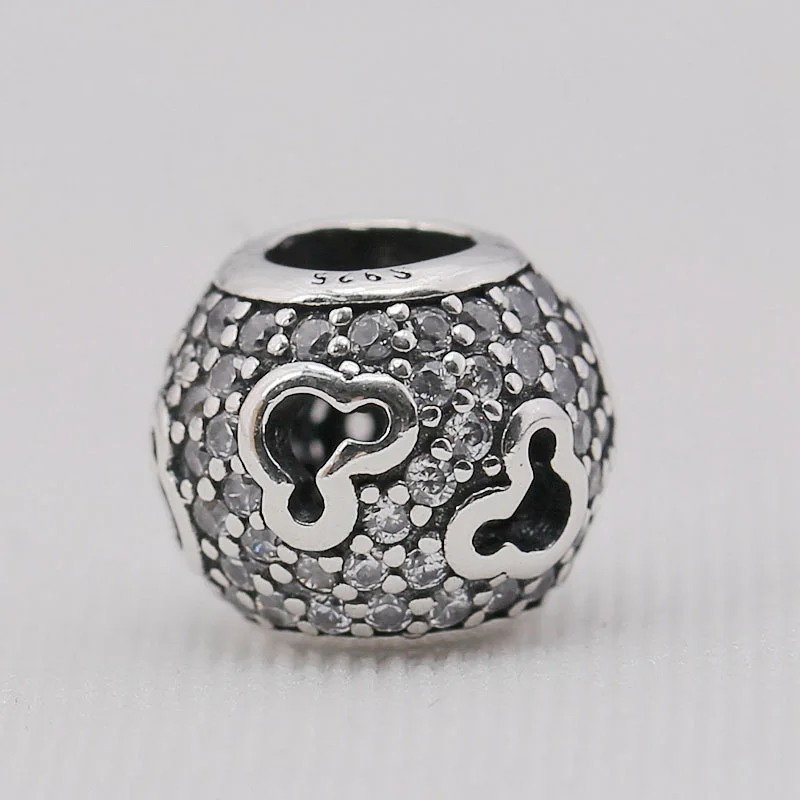 

Authentic 925 Sterling Silver Bead Disn Mouse Silhouettes Charm Fit Fashion Women Bracelet Bangle Gift DIY Jewelry
