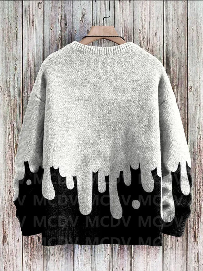 Vintage Gradient Art Print Casual Knit Pullover Sweater Women For Men Sweater