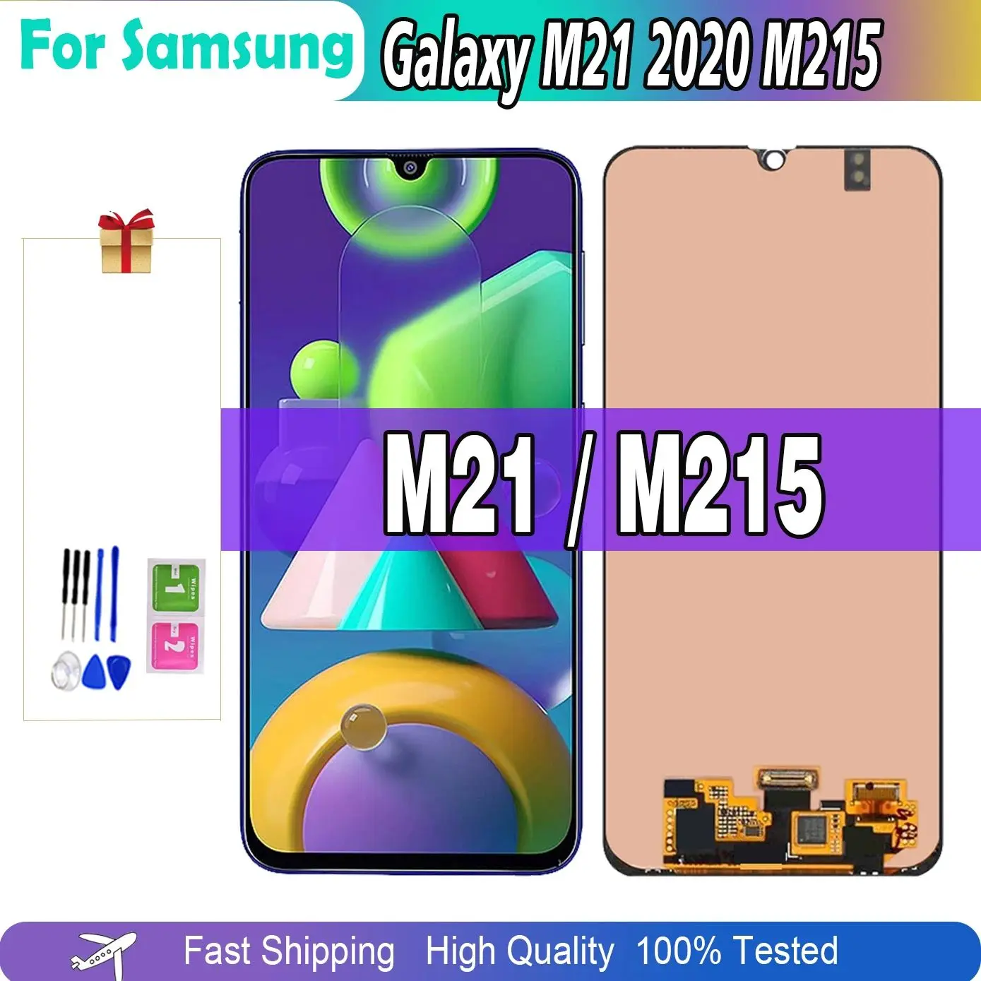 ЖК-дисплей Super AMOLED для SAMSUNG Galaxy M21 2020 LCD M215 SM-M215F/DS, ЖК-датчик, дигитайзер в сборе, сенсорный экран с рамкой
