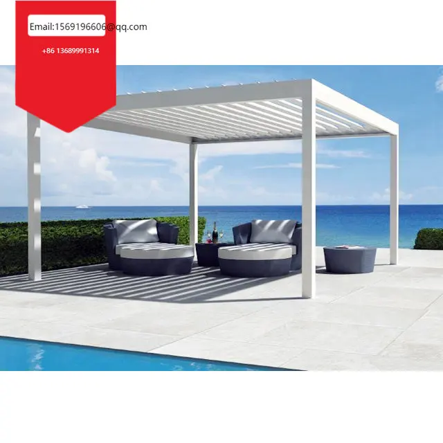 Giardino Casa Tetto Di Lusso In Alluminio Elettrico Bioclimatica Con Cornice Apertura E Chiusura Pergola Francese Patio Esterno In Metallo Gazebo