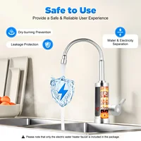 Robinet d'eau chaude électrique instantané 3000W avec affichage LED 360° °   Robinet chauffe-eau rotatif pour évier de cuisine et salle de bain, protection contre les fuites 5