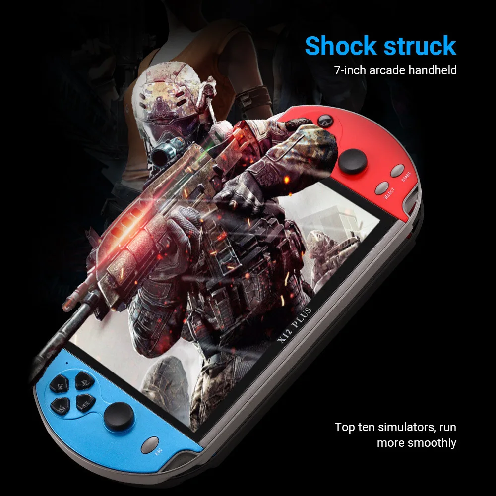 Schermo Portatile Ad Alta Definizione Da 7.1 Pollici Retro X12 Plus Dual Joystick Console Di Gioco Portatile Regalo Con Oltre 10000 Giochi Inclusi